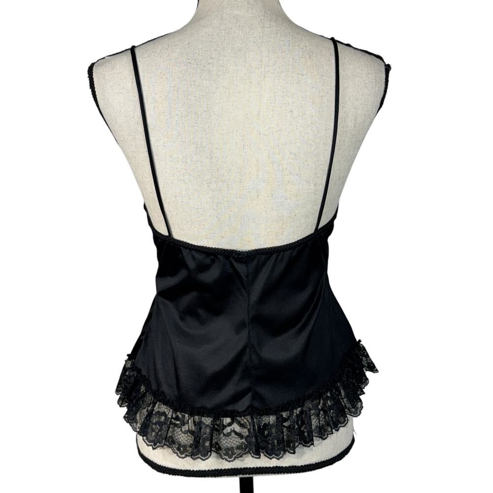 Frederick’s of Hollywood Medium Lingerie Nightie Floral Lace Sheer V-Neck Black - Picture 5 of 9